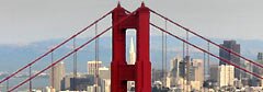 пора моста Золотые ворота и вид Сан-Франциско